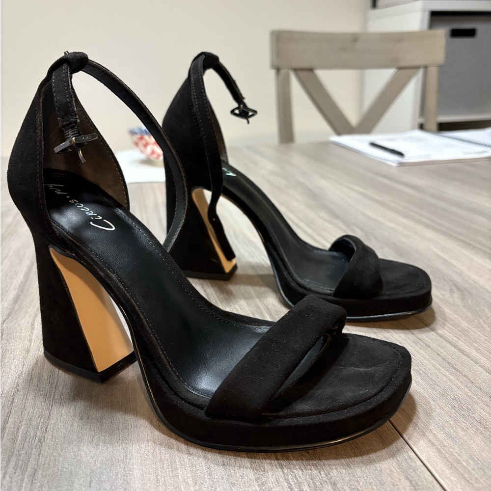 Circus by Sam Edelman Black Heels with Chunky Heel and Ankle Strap